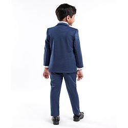 Babyhug Full Sleeves Solid Party Suit - Dark Blue