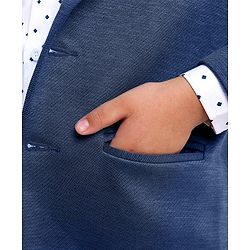 Babyhug Full Sleeves Solid Party Suit - Dark Blue