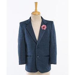 Babyhug Full Sleeves Solid Party Suit - Dark Blue