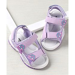 Cute Walk by Babyhug Sandals With Triple Velcro Closure - Light Purple