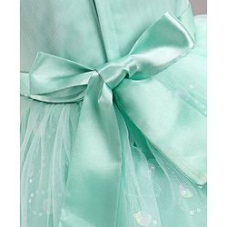 Babyhug Sleeveless Foil Printed Party Frock - Mint Green
