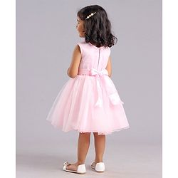 Babyhug Sleeveless Party Frock with Sequins & Corsage - Light Pink