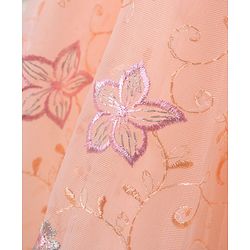 Babyhug Cap Sleeves Knee Length Party Frock Embroidered - Peach
