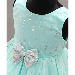 Babyhug Sleeveless Party Wear Frock with Corsage -Light Blue