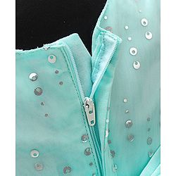 Babyhug Sleeveless Party Wear Frock with Corsage -Light Blue