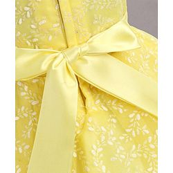 Babyhug Sleeveless Glitter Printed Party Frock - Yellow