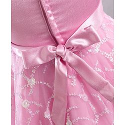 Babyhug Mesh Sleeveless  Embroidered Frock - Pink