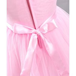 Babyhug Mesh Sleeveless Glittery Butterfly Printed Frock - Pink