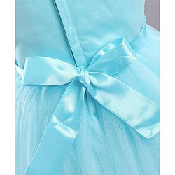Babyhug Mesh Sleeveless Embroidery Frock - Blue