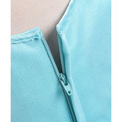 Babyhug Mesh Sleeveless Embroidery Frock - Blue