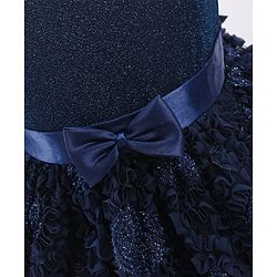 Babyhug Mesh Sleeveless Embroidery Frock - Navy