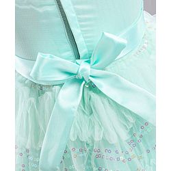 Babyhug Mesh Sleeveless Sequin Frock - Mint