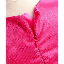 Babyhug Sleeveless Party Wear Frock With Foil Print - Fuschia