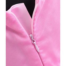 Babyhug Sleeveless Party Wear Frock With Floral Applique- Pink
