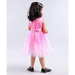 Babyhug Sleeveless Embellished Party Wear Frock - Pink