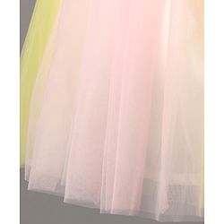 Babyhug Sleeveless Sequinned Party Wear Frock With Flower Applique - Pink