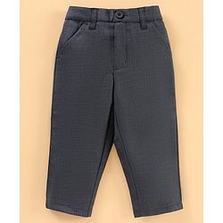 Babyhug Woven Full Sleeves Shirt & Trouser With Bow - Grey