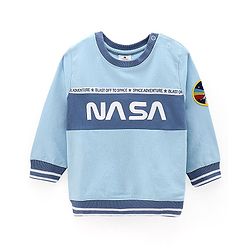 Babyhug Full Sleeves NASA printed Sweatshirt - Blue
