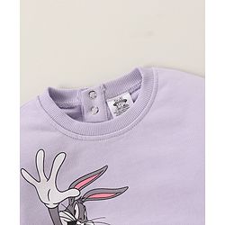 Babyhug Full Sleeves Knit Sweatshirt  Space Jam Print- Purple