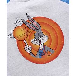 Babyhug Raglan Full Sleeves Front Open SPACE JAM Sweat Jacket with Looney Tunes Print - Grey