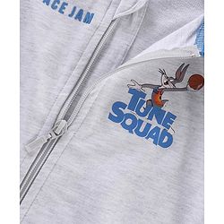 Babyhug Raglan Full Sleeves Front Open SPACE JAM Sweat Jacket with Looney Tunes Print - Grey