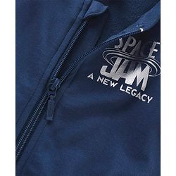 Babyhug Full Sleeves SPACE JAM Bomber Sweat Jacket with Foil Print - Navy Blue
