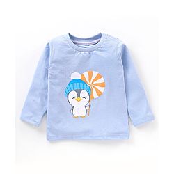 Babyhug Full Sleeves T-Shirt Penguin Print Pack of 3 - Orange & Blue