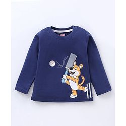 Babyhug Full Sleeves T-Shirt Tiger Print - Blue