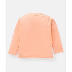 Babyhug Cotton Full Sleeves T-Shirt With Zebra Print - Coral