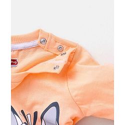 Babyhug Cotton Full Sleeves T-Shirt With Zebra Print - Coral