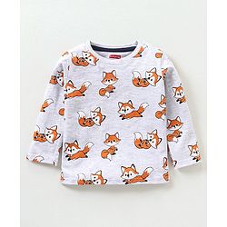 Babyhug Cotton Full Sleeves T-Shirt Fox Print Pack of 5 - Blue & Orange