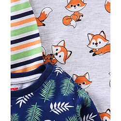 Babyhug Cotton Full Sleeves T-Shirt Fox Print Pack of 5 - Blue & Orange