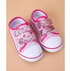 Cute Walk by Babyhug Casual Shoes With Velcro Closure Butterfly Print- Fuchsia