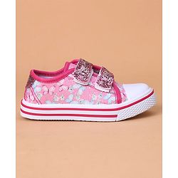 Cute Walk by Babyhug Casual Shoes With Velcro Closure Butterfly Print- Fuchsia