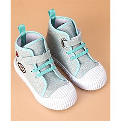 Cute Walk by Babyhug Casual Shoes with Velcro Closure Emoji Design - Blue