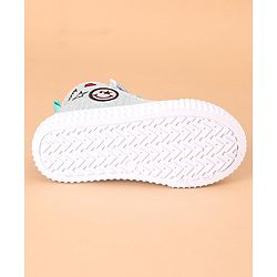 Cute Walk by Babyhug Casual Shoes with Velcro Closure Emoji Design - Blue