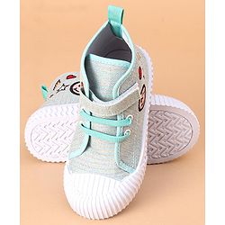 Cute Walk by Babyhug Casual Shoes with Velcro Closure Emoji Design - Blue