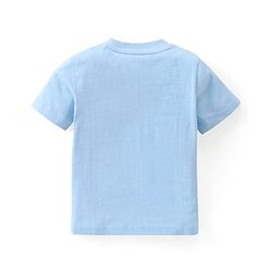 Babyhug Cotton Half Sleeves T-Shirts Wolf Print - Blue