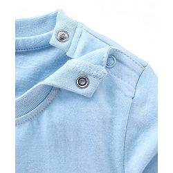 Babyhug Cotton Half Sleeves T-Shirts Wolf Print - Blue