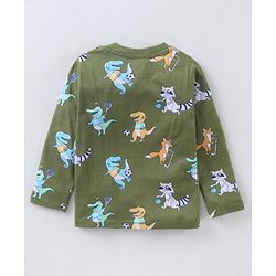 Babyhug Full Sleeves T-Shirts Animal Print - Green