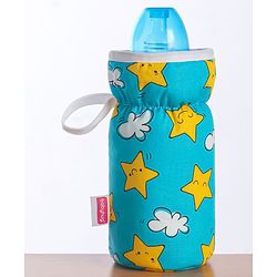 Babyhug Bottle Cover with Star Cloud Print Medium Blue - Fits Upto 120 ml to 260 ml Bottle