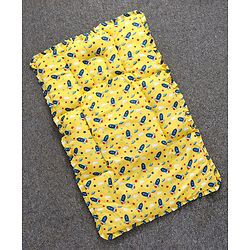 Babyhug Cotton Fix Pillow Mat Rocket Print - Yellow