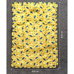 Babyhug Cotton Fix Pillow Mat Rocket Print - Yellow