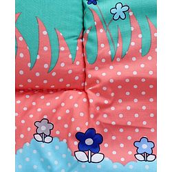 Babyhug Cotton Fix Pillow Mat With Car Print - Blue| Soft and Comfortable|  Light Weight and Travel Friendly| Foldable| New Born Gifting Option| For Boys and Girls| Use on Floor Cribs Cots or Cradle| 100% Cotton Fabric