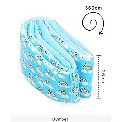 Babyhug Cot Bumpers Panda Print - Blue| Protective Padding| Soft and Comfortable| Washable| Easy to Assemble| Compact Folding for Storage| Prevents Bumping into Crib Sides