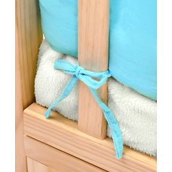 Babyhug Cot Bumpers Panda Print - Blue| Protective Padding| Soft and Comfortable| Washable| Easy to Assemble| Compact Folding for Storage| Prevents Bumping into Crib Sides