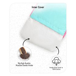 Babyhug Head Shaping Mustard Seed Rai Pillow Unicorn Print - Sea Green