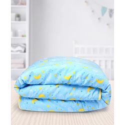 Babyhug Cotton Quilt Moon Print - Blue