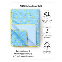Babyhug Cotton Quilt Moon Print - Blue