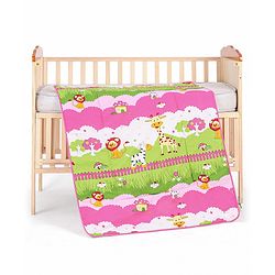 Babyhug Cotton Quilt Jungle Print - Pink